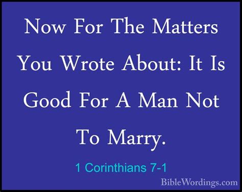 1 Corinthians 7:1 .